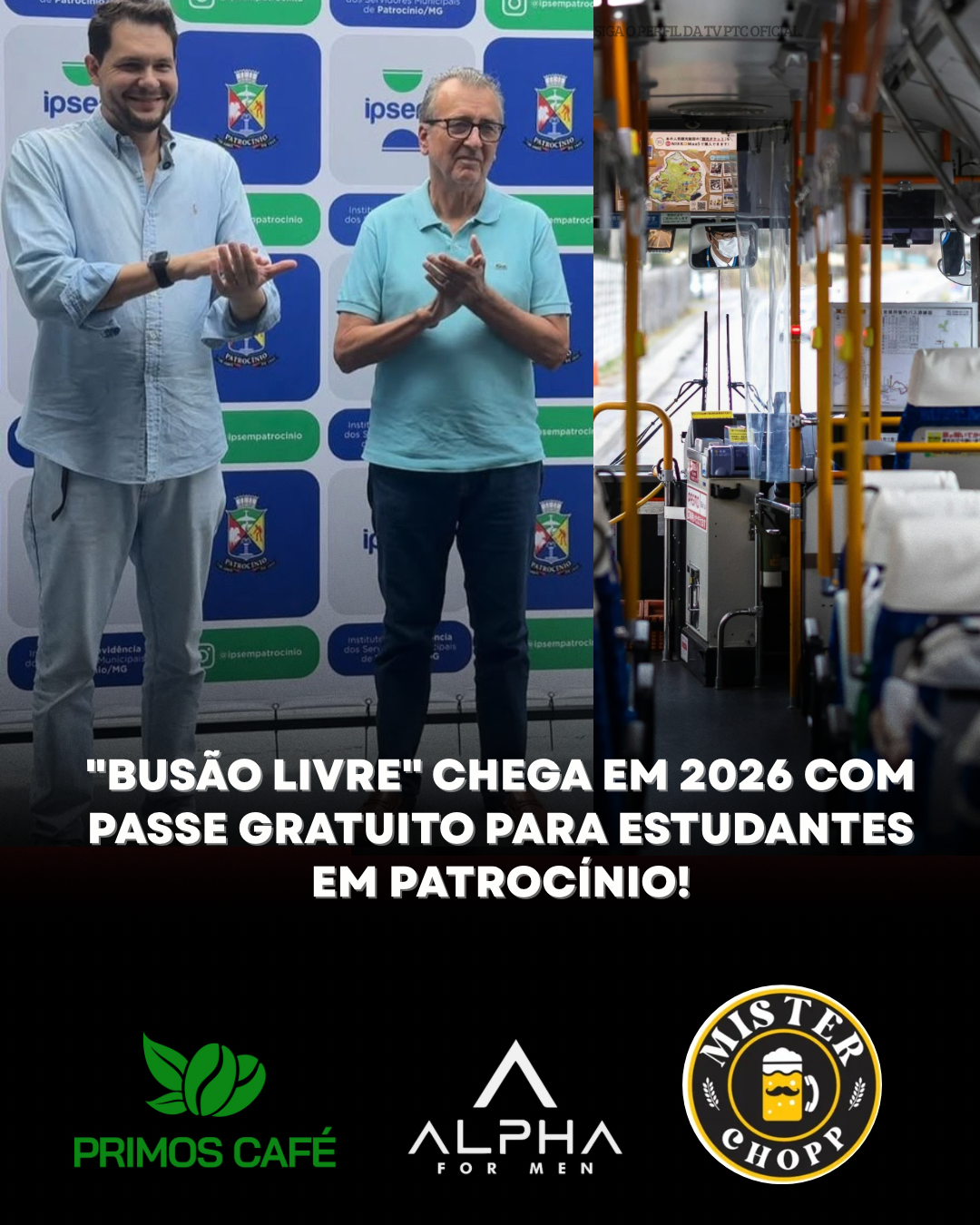 Busão Livre” chega em 2026 com passe gratuito para estudantes em Patrocínio!